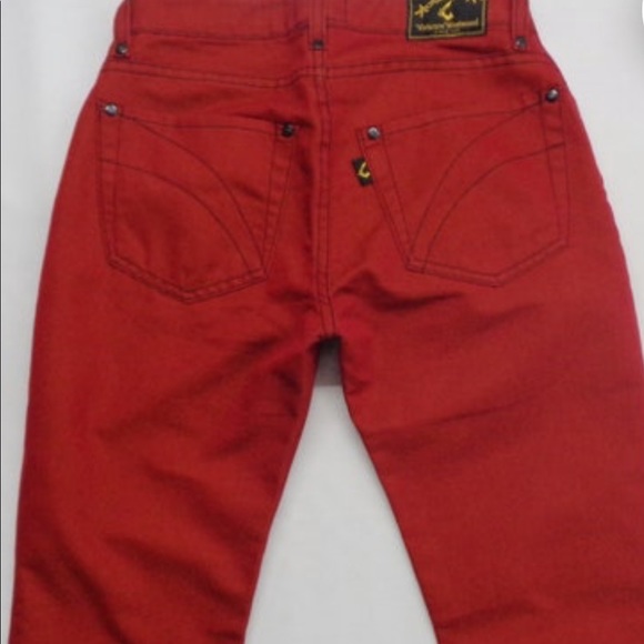 Westwood Cropped stylish Red Jeans - Picture 2 of 4